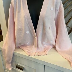 Rina Rossi Light Pink Polka Dot Cardigan